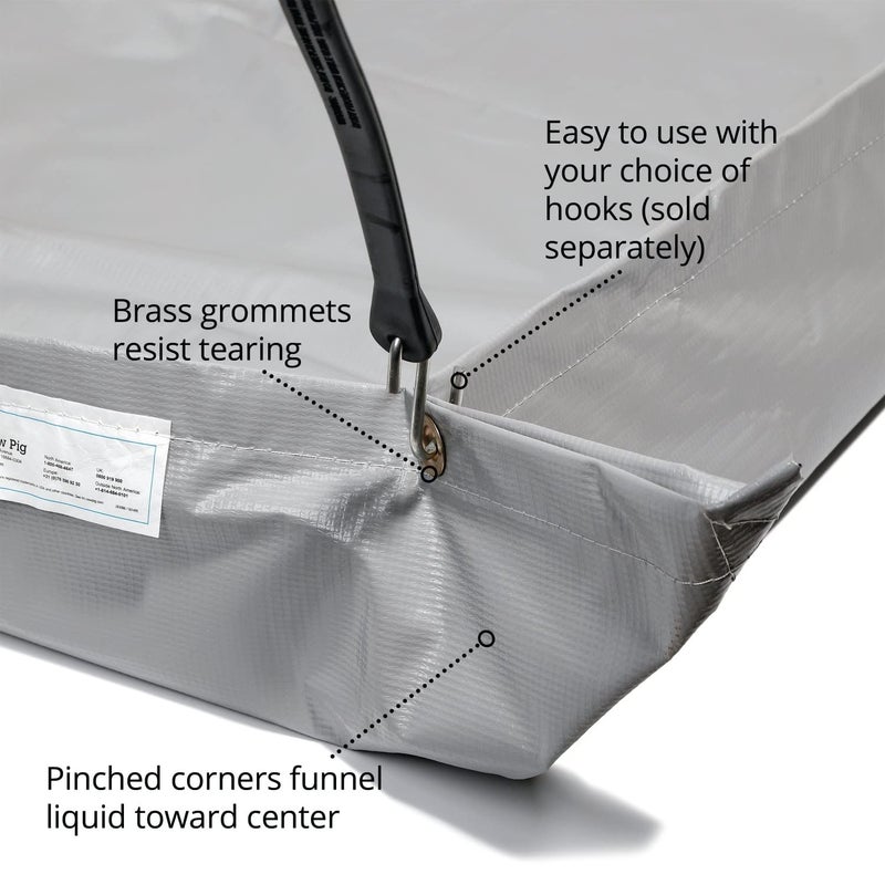 PIG Roof Leak Diverter Tarp - 5' x 5' - Gray - TLS462-GY - Image 4